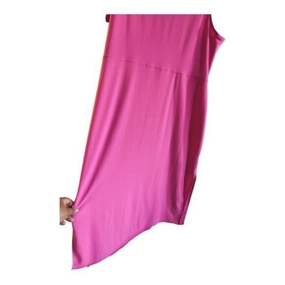 Leith Hot Pink Tie  Barbiecore Front Cutout Midi Plus Dress size 1X - Picture 8 of 13